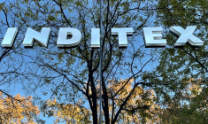 Le logo du géant espagnol de la mode Inditex photographié à Madrid