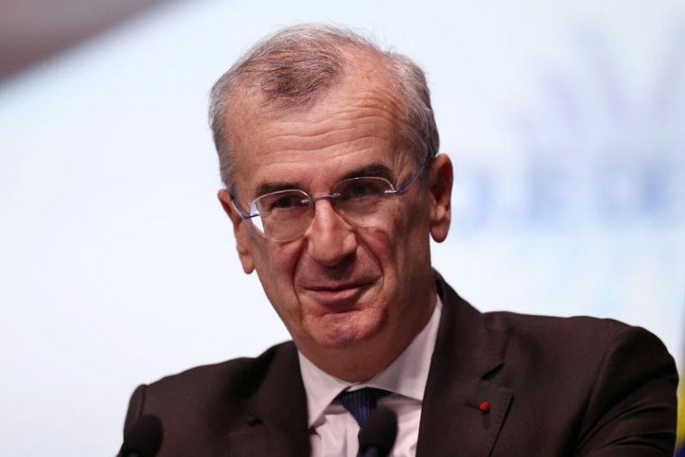 Le gouverneur de la Banque de France, François Villeroy de Galhau, participe à une réunion à Paris