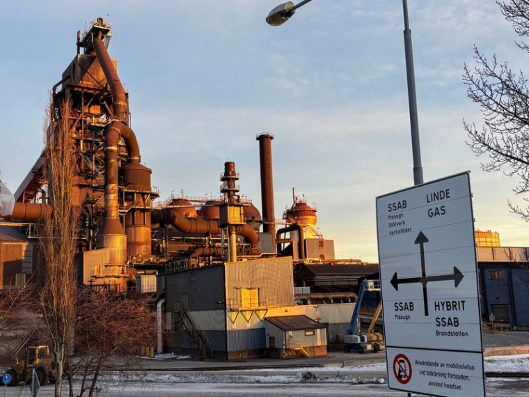 Vue de l'aciérie de SSAB à Lulea, en Suède