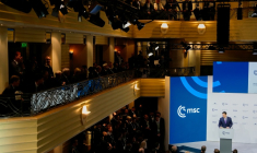 Le secrétaire d'Etat américain Marco Rubio s'exprime lors de la Conférence de Munich sur la sécurité (MSC), le 14 février 2026 ( POOL / Alex Brandon )