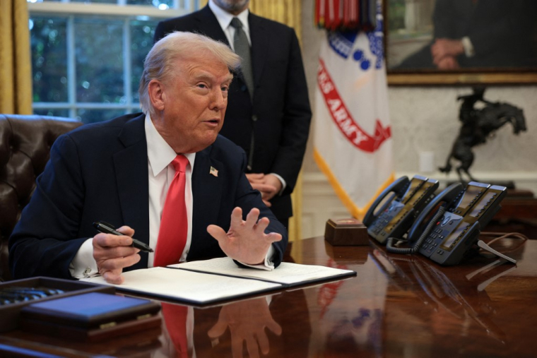 Donald Trump à Wahsington, aux États-Unis, le 25 février 2025. ( GETTY IMAGES NORTH AMERICA / ALEX WONG )