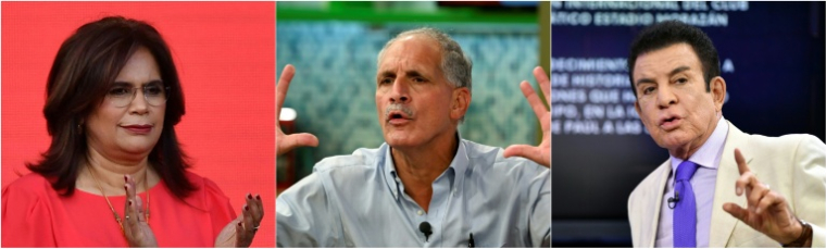 Combinaison de photos des candidats à la présidence du Honduras à Tegucigalpa: de gauche à droite Rixi Moncada, le 9 novembre 2025, Nasry Asfura le 26 novembre 2021 et Salvador Nasralla le 9 novembre 2025 ( AFP / Orlando SIERRA )