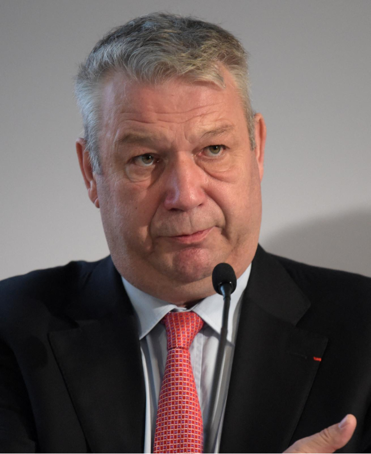 Dominique Lefebvre, président du Crédit Agricole SA et de la Fédération nationale du Crédit Agricole, à Montrouge le 6 juin 2019. ( AFP / ERIC PIERMONT )
