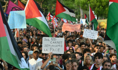 Manifestation à Venise le 30 août 2025 en marge du festival de cinéma pour dénoncer Israël et la guerre à Gaza ( AFP / Stefano RELLANDINI )