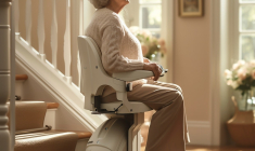 Installer un monte-escalier permet au senior de rester plus longtemps autonome dans son logement (Crédits: Adobe Stock - IA)