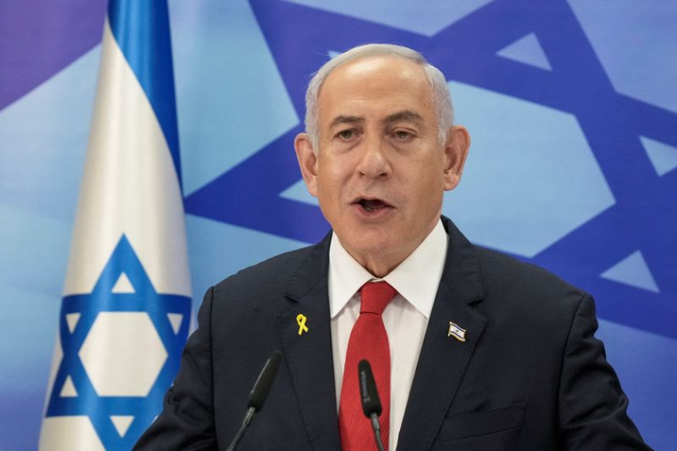 Le Premier ministre israélien Benjamin Netanyahu lors d'une conférence de presse à Jérusalem
