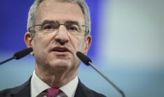 Laurent Freixe, lors de l'assemblée générale des actionnaires de Nestlé à Ecublens, près de Lausanne, le 16 avril 2025. ( AFP / GABRIEL MONNET )