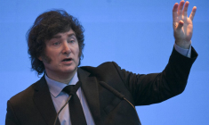 Javier Milei à Buenos Aires, en Argentine, le 26 mars 2024. ( AFP / JUAN MABROMATA )