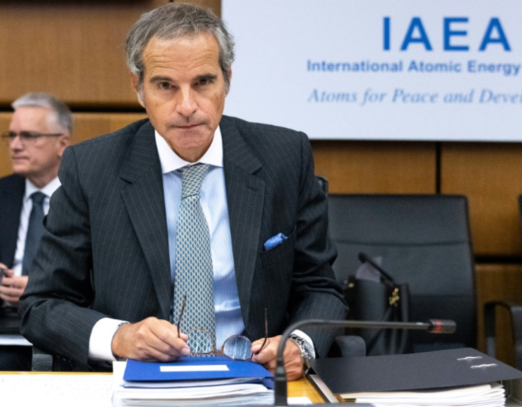 Le directeur général de l'AIEA Rafael Grossi au siège de l'AIEA à Vienne, le 8 septembre 2025 en Autriche ( AFP / Joe Klamar )