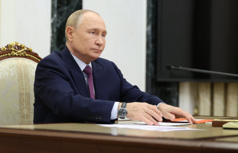 Vladimir Poutine à Moscou, en Russie, le 25 septembre 2024. ( POOL / ALEXANDER KAZAKOV )