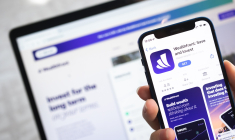 Le logo de Wealthfront sur l'application développée par la société. (Crédits: Adobe Stock)