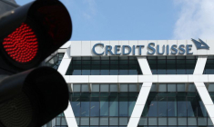 Le logo de Credit Suisse à Singapour