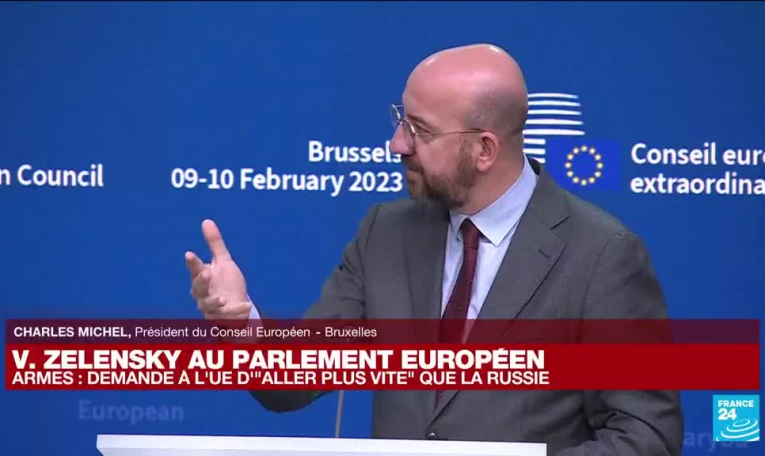 À Bruxelles, Zelensky demande à l'UE "d'aller plus vite" que la Russie sur les armes