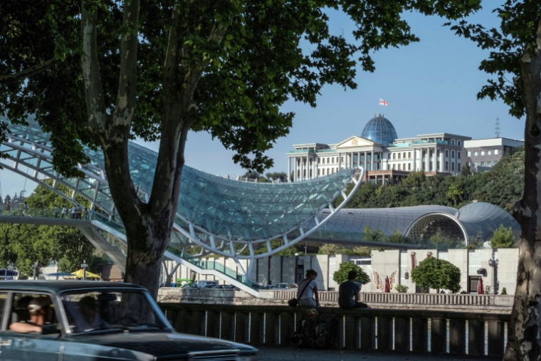 Le palais présidentiel  le 9 août 2017 à Tbilissi, Géorgie ( AFP / JOEL SAGET )