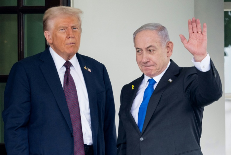 Donald Trump et Benjamin Netanyahu, à Washington le 29 septembre 2025 ( AFP / SAUL LOEB )