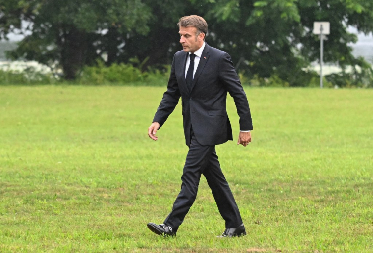 Emmanuel Macron à Berlin en Allemagne, le 23 juillet 2025. ( AFP / RALF HIRSCHBERGER )