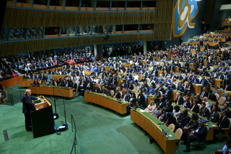 Le président américain Donald Trump à l'ONU, à New York le 22 septembre 2026 ( AFP / ANGELA WEISS )