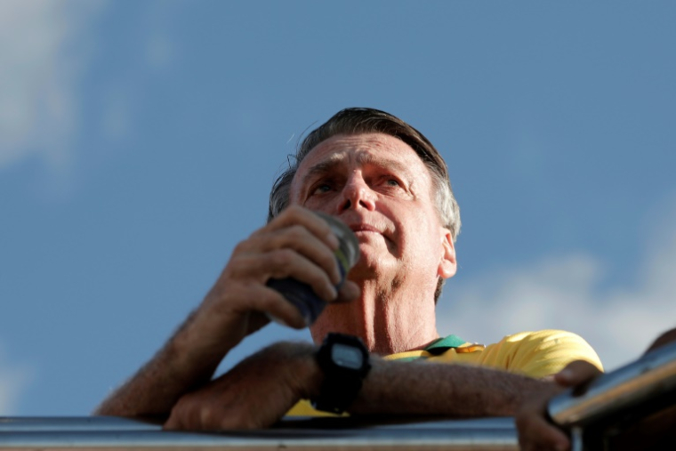 L'ex-président brésilien Jair Bolsonaro, le 7 mai 2025 à Brasilia ( AFP / SERGIO LIMA )
