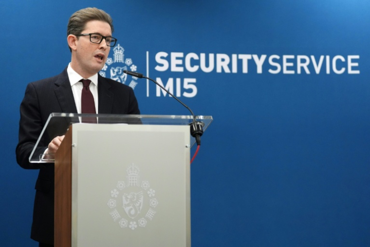 Le directeur du MI5, le renseignement intérieur britannique, Ken McCallum, lors d'une conférence de presse à Londres le 16 octobre 2025 ( PA WIRE / Jonathan Brady )