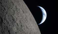 Vue de la Lune et de la Terre prise par l'équipage d'Artémis II et publiée par la Nasa ( NASA / Handout )