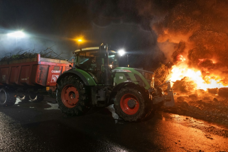 Manifestation d'agriculteurs le 13 janvier 2026 à Quimper, dans le Finistère ( AFP / Fred TANNEAU )