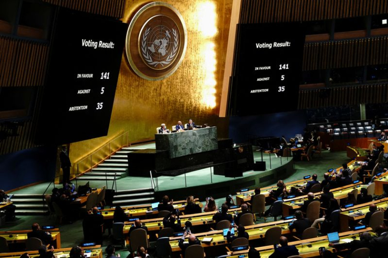 UKRAINE: L'ASSEMBLÉE GÉNÉRALE DE L'ONU DÉNONCE L'INVASION RUSSE