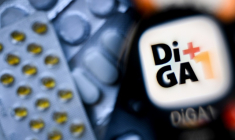 Le logo de l'application médicale allemande DiGA sur un écran de smartphone à Francfort, le 3 septembre 2025 en Allemagne ( AFP / Kirill KUDRYAVTSEV )
