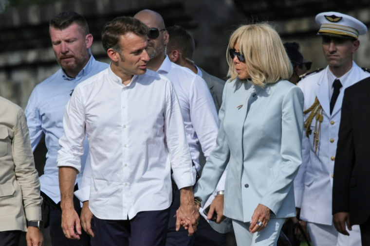 Emmanuel et Brigitte Macron visitent le temple de Borobudur le 29 mai 20225 ( POOL / YASUYOSHI CHIBA )