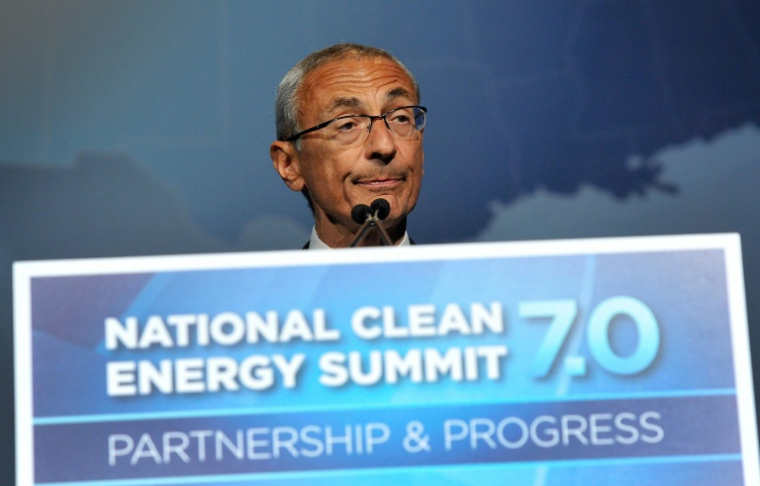L'émissaire climatique démocrate de l'époque, John Podesta, s'exprime lors du National Clean Energy Summit 7.0 à Las Vegas, dans le Nevada, le 4 septembre 2014 ( GETTY IMAGES NORTH AMERICA / David Becker )
