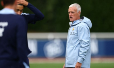 Didier Deschamps pendant l'entraînement