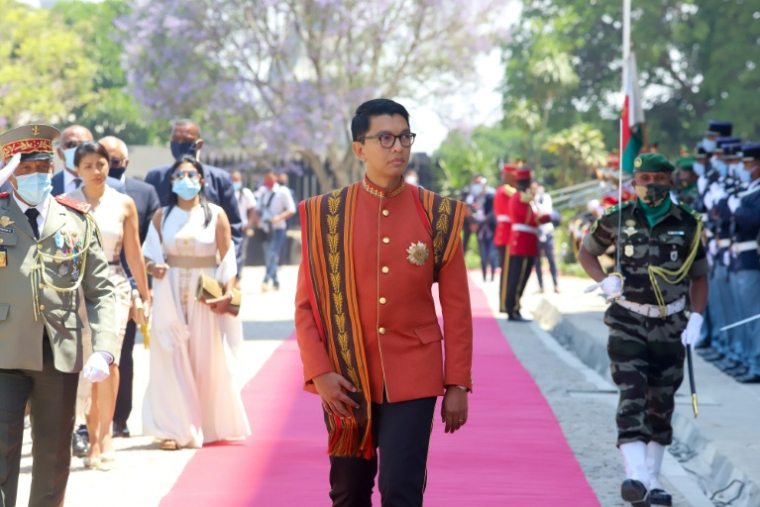 Le président de Madagascar, Andry Rajoelina, le 6 novembre 2020 à Antananarivo ( AFP / Mamyrael )