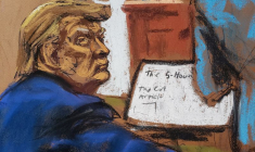 L'ancien président américain Donald Trump lors du deuxième procès civil intenté par E. Jean Carroll, au tribunal fédéral de Manhattan