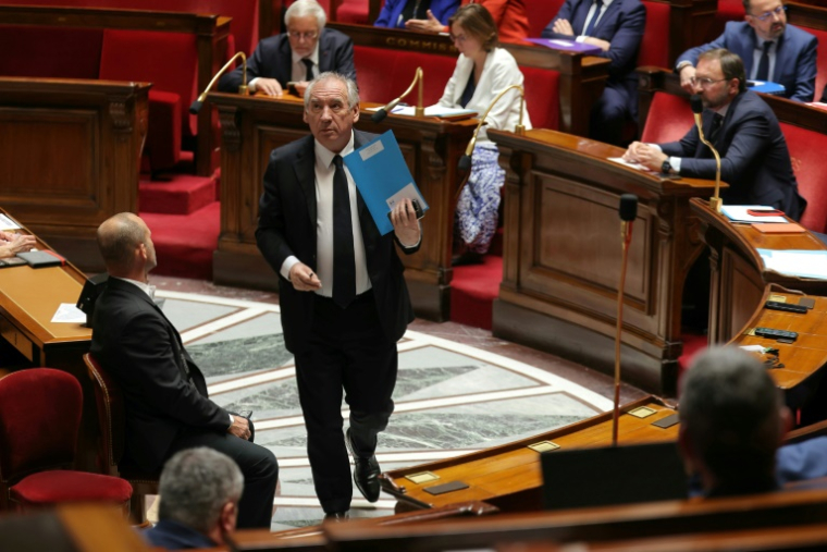 François Bayrou lors des questions au gouvernement à l'Assemblée nationale à Paris, le 30 avril 2025 ( AFP / Thomas SAMSON )