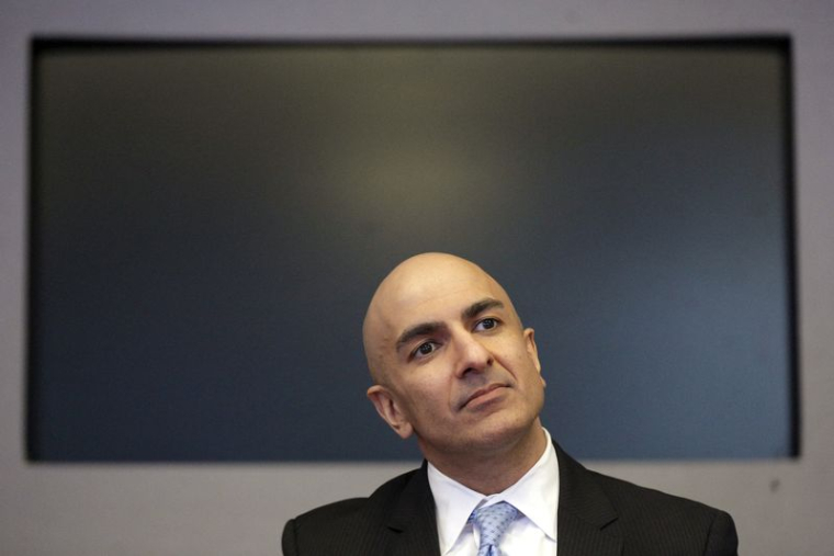 Le président de la Fed de Minneapolis, Neel Kashkari, s'exprime lors d'une interview avec Reuters, à New York