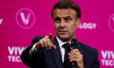 French President Emmanuel Macron at the Vivatech conference in Paris