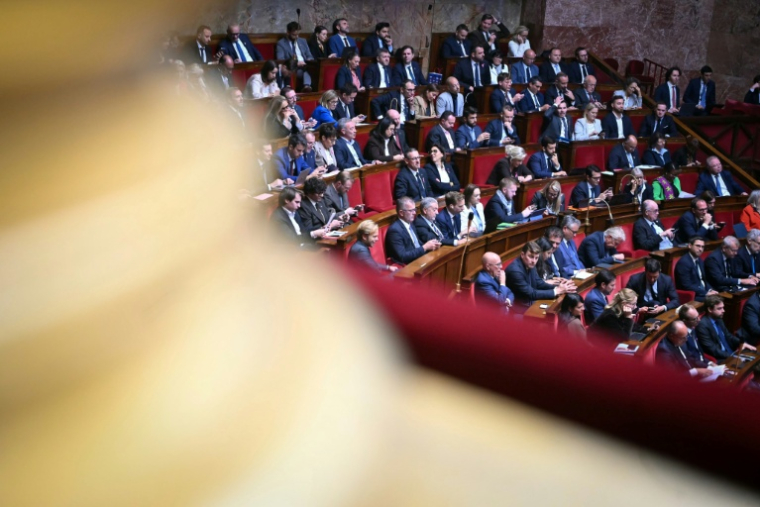Les députés du RN et de l'UDR à l'Assemblée nationale, le 8 octobre 2026 à Paris ( AFP / LOU BENOIST )