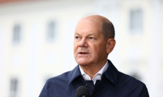 Le chancelier allemand OLAF Scholz prononce un discours avant une réunion du cabinet