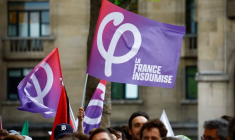 Premier rassemblement politique de l'alliance du Nouveau Front Populaire pour des élections législatives anticipées