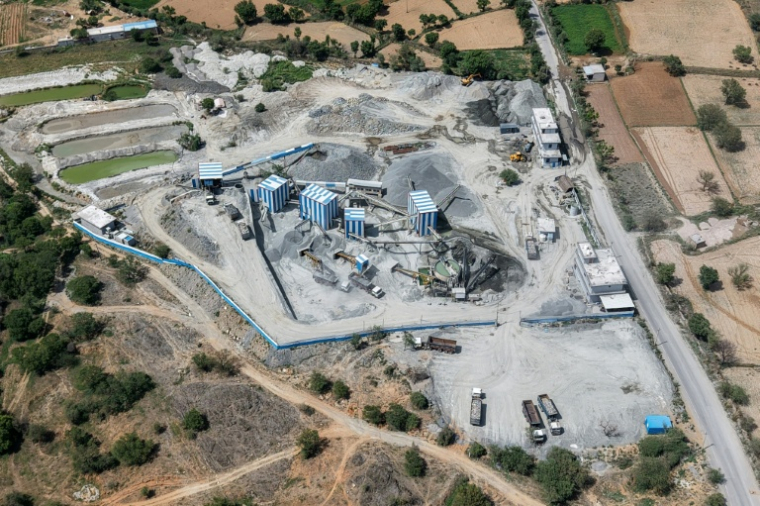 Un site de concassage de pierres de carrière, le 19 mai 2026 dans les monts Aravalli, dans l'Etat du Rajasthan  ( AFP / Jalees ANDRABI )