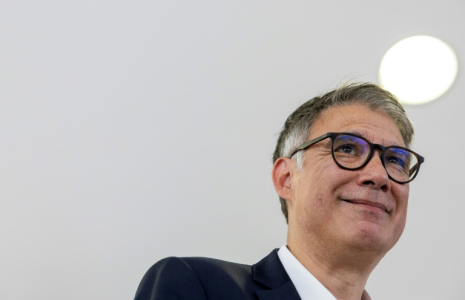 Le premier secrétaire du PS Olivier Faure à Nancy, le 14 juin 2025 ( AFP / ROMEO BOETZLE )