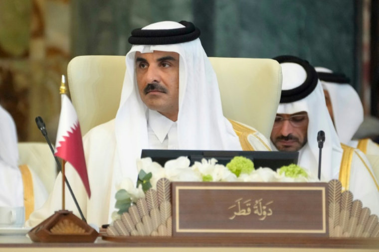 L'émir du Qatar, cheikh Tamim ben Hamad Al-Thani, assiste au 34e sommet de la Ligue arabe à Bagdad, le 17 mai 2025 en Irak ( POOL / Hadi Mizban )