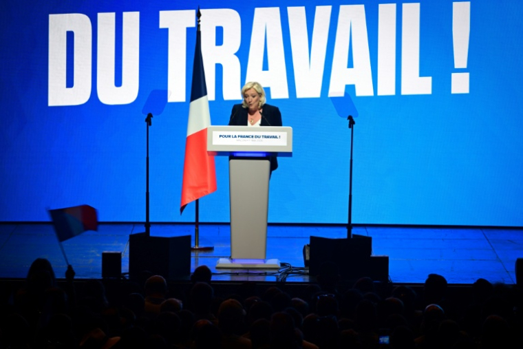 Marine Le Pen le 1er mai 2026, à Mâcon en Saône-et-Loire ( AFP / OLIVIER CHASSIGNOLE )