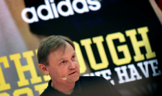 Bjoern Gulden, le patron d'Adidas, le 4 mars 2026, à Herzogenaurach, en Allemagne ( AFP / Karl-Josef Hildenbrand )