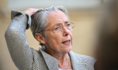 Elisabeth Borne à Matignon le 17 mai 2023. ( AFP / EMMANUEL DUNAND )