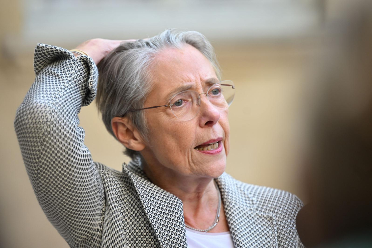 Elisabeth Borne à Matignon le 17 mai 2023. ( AFP / EMMANUEL DUNAND )