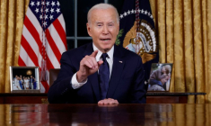 Le président américain Joe Biden s'adresse à la nation depuis la Maison Blanche à Washington