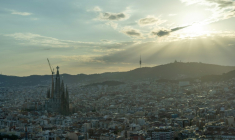 La basilique Sagrada Familia de l'architecte Antoni Gaudi avant la visite du pape Léon XIV, le 8 juin 2026 à Barcelone ( AFP / Manaure QUINTERO )