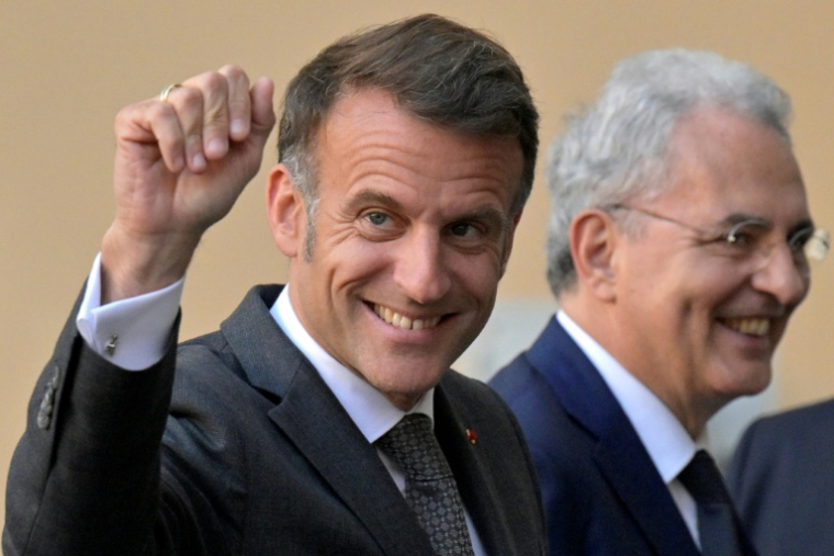 Le président de la République Emmanuel Macron à Rome en Italie le 9 avril 2026 ( AFP / Tiziana FABI )