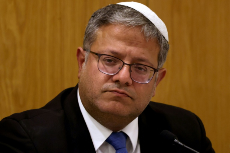 Le ministre israélien de la Sécurité nationale, Itamar Ben-Gvir, le 3 juin 2024 à Jérusalem ( AFP / Menahem KAHANA )