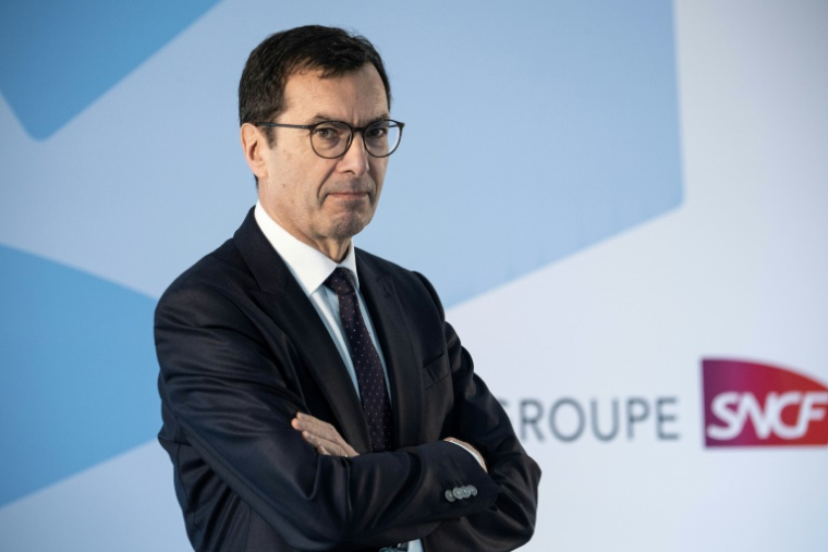 Le PDG de la SNCF Jean-Pierre Farandou, le 23 février 2023 à La Plaine-Saint-Eenis, en Seine-Saint-Denis ( AFP / ALAIN JOCARD )